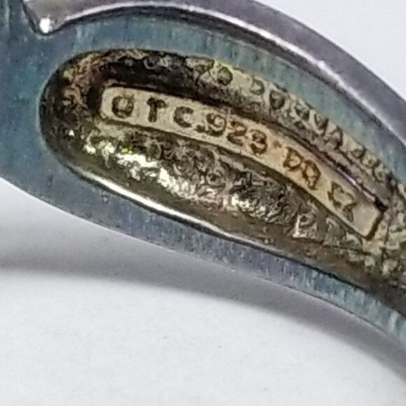 Vintage Sterling Silver CZ Pear Drop Shape Solitaire Ring, Engagement Promise - Picture 4 of 8